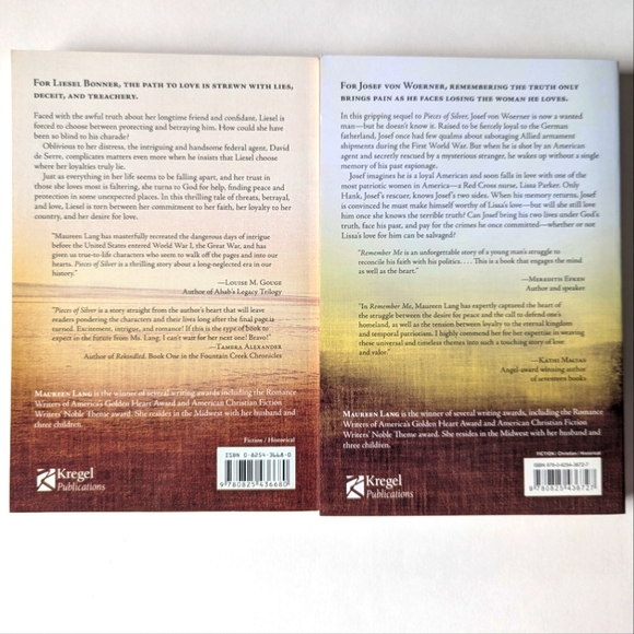 Lot of 2 Books By Maureen Lang - Pieces of Silver & the sequel Remember Me - Picture 2 of 7